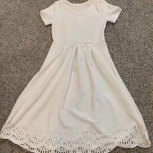 White scalloped dress